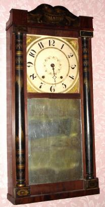 C.1830, Seth Thomas, Plymouth, Conn., 30-hour time/strike half column and splat shelf clock. — Antique Clocks Price Guide