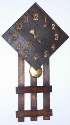 C.1911, New Haven Clock Co., 8-day time/strike Mission style wall clock. — Antique Clocks Price Guide