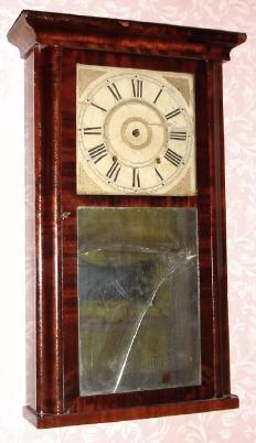 C.1840, Jonathan Frost, Reading Mass., 30-hour time/strike OG sides with cornice shelf clock, incomplete. — Antique Clocks Price Guide