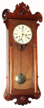C.1975, Korean copy of a New Haven Clock Co., "Grecian", 8-day time and gong strike wall clock. — Antique Clocks Price Guide