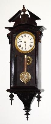 63 C.2000, Amazing from China a mini repro of the Geo Jones style wall clock, with a C.1910 Japanese copy of a US open spring movement; they will stop at nothing to deceive the buyer. — Antique Clocks Price Guide