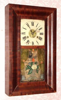 C.1840, Sheldon Morris, Litchfield, Conn., 30-hour time/strike OG shelf clock, brass mov't. — Antique Clocks Price Guide
