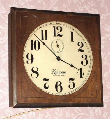 C.1928, Kodel Electric and Manufacturing Co., Cincinnati, OH, "Kenmore", 110v. electric wall timepiece. — Antique Clocks Price Guide