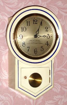 C.1929, (dated) New Haven Clock Co., 8-day Miniature schoolhouse round drop timepiece/advertising. — Antique Clocks Price Guide