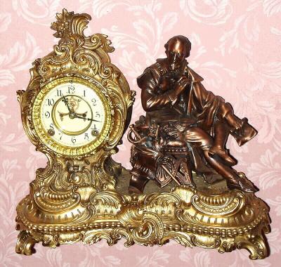 C.1904, Ansonia Clock Co, New York, MACBETH, figural clock, 8-day, gong strike. — Antique Clocks Price Guide