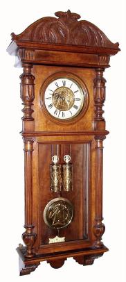 C.1870, German, Gustav Becker, 2-Wt, Vienna Regulator, 8-day, in a "double door" style case, and melodious rod strike. — Antique Clocks Price Guide