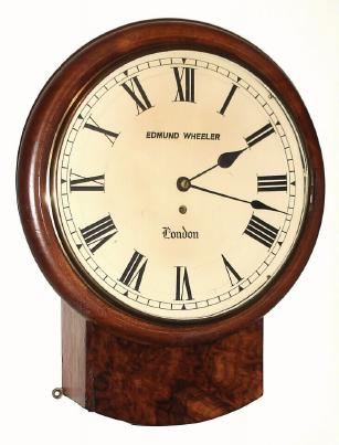 C.1840, English, 12" Drop Dial, with cast brass bezel and robust chain fusee movement. — Antique Clocks Price Guide