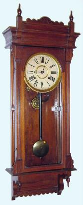 C.1890, Russell and Jones, Pittsfield, Mass., "Garland", 8-day time/strike wall clock. — Antique Clocks Price Guide