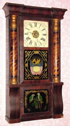 C.1870, Seth Thomas, Thomaston, Conn., 8-day time/strike column and cornice shelf clock. — Antique Clocks Price Guide
