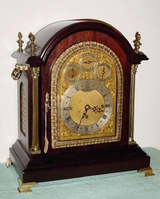 C.1890, English for Bigelow and Kennard, Boston, 3-Chain Fusee, 9-Bell, quarter chiming bracket clock in the Georgian style. — Antique Clocks Price Guide
