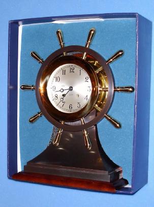 C.2005, Chelsea Clock Co., No. 2003M, MARINER, Ship's bell clock, 6" dial, on base in gift box, as-new, limited edition, No. 119 of 500. — Antique Clocks Price Guide