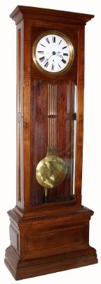 C.1880, Pinwheel Floor Regulator, Walnut cased with glass on sides, less top, American. — Antique Clocks Price Guide