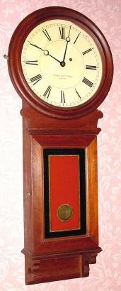 C.1895, Boston Clock Co., for Daniel Pratt and Son, Boston, serial No. 738, single weight wall regulator in Cherry. — Antique Clocks Price Guide