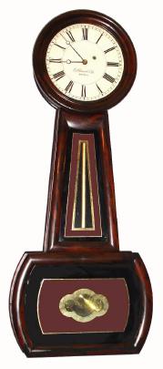 C.1890, E. Howard and Co., Boston, "No. 2 Banjo", 8-day weight driven timepiece, in a grained cherry case, second to the largest size. — Antique Clocks Price Guide