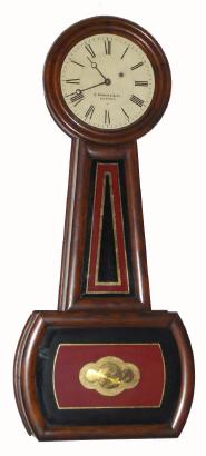 C.1910, E. Howard and Co., Boston, "No. 3 Banjo", 8-day weight driven timepiece, in a special order black walnut case. — Antique Clocks Price Guide