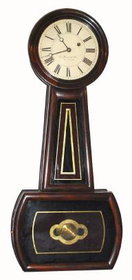 C.1890, E. Howard and Co., Boston, "No. 4 Banjo", 8-day weight driven timepiece in a grained cherry case. — Antique Clocks Price Guide