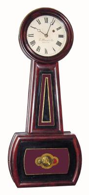 C.1900, E. Howard and Co., Boston, "No. 5 Banjo", 8-day weight driven timepiece in a grained cherry case, smallest size. — Antique Clocks Price Guide