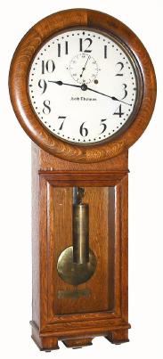 C.1890, Seth Thomas Clock Co., Regulator No. 2, in oak, 8-Day single weight wall time piece. — Antique Clocks Price Guide