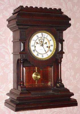 C.1889, E. N. Welch Mfg. Co., Forestville, Conn., "Khedive", 8-day time/strike mantel clock. — Antique Clocks Price Guide