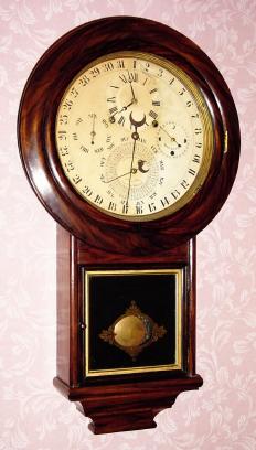 C.1875, D. J. Gale, Drop Calendar No. 2, as manufactured by Welch, Spring and Co., Forestville, Conn, 8-day perpetual calendar with equation of time. — Antique Clocks Price Guide