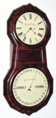 C.1875, Seth Thomas, OFFICE CALENDAR No. 1, in rosewood, 8-day weight driven, double dial perpetual calendar. — Antique Clocks Price Guide