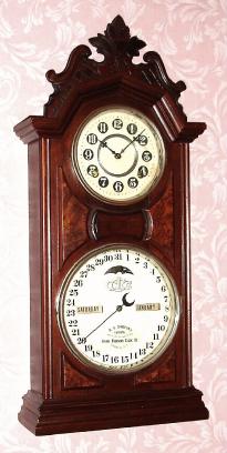 C.1880, Ithaca Calendar Clock Co., "No. 8 Shelf Library", 8-day, time, strike and perpetual calendar clock. — Antique Clocks Price Guide