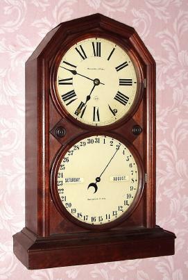 C.1886, Seth Thomas Clock Co., "Parlor Calendar No. 5", 8-day time, strike and perpetual calendar mantel clock. — Antique Clocks Price Guide