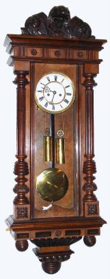 C.1890, German, Gustav Becker, 2-wt VIENNA REGULATOR, 8 day wall clock of walnut and veneers. — Antique Clocks Price Guide