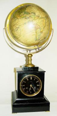 C.1890, French, Chaude, Hgr de Empereur, TERRESTRIAL GLOBE Clock, 8-day time and strike. — Antique Clocks Price Guide