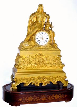 C.1870, French, Ormolu Figural clock with Music in the base, actuated hourly by a rod from the movement, less dome. — Antique Clocks Price Guide
