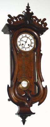 C.1875, German, R-A, Spring regulator,  probably a Lenzkirch without signature, in a serpentine case of pine and veneers, with black accents, 8-day. — Antique Clocks Price Guide