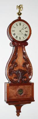 C.2006, Joseph Hollen, Candia, NH, reproduction of a Lyre Banjo, 8-day weight driven. — Antique Clocks Price Guide