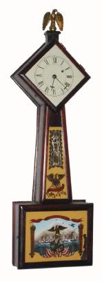 C.1975, Banjo, modern copy of a Daniel Munroe diamond head weight banjo timepiece. — Antique Clocks Price Guide