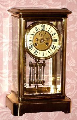 C.1900, French, Japy Freres and Cie, 8-day time/strike crystal regulator mantel clock, large. — Antique Clocks Price Guide