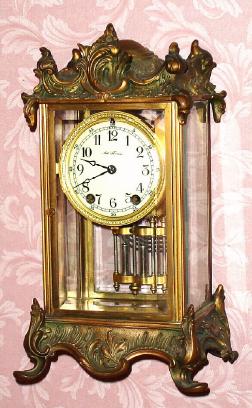 C.1904, Seth Thomas, Thomaston, Conn, EMPIRE No. 10, Crystal Regulator, 8-day gong strike mantel clock. — Antique Clocks Price Guide