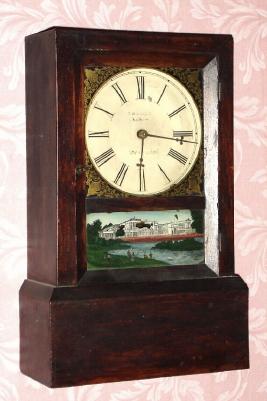 C.1850, Upson Brothers, Marion, Conn., 8-day time and strike shelf clock. — Antique Clocks Price Guide