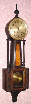 C.1915, E. Ingraham and Co., "Nile", 8-day time/strike banjo clock, full size. — Antique Clocks Price Guide