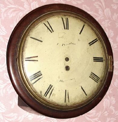 C.1835, English, Jn. Peniston, Horncastle, timepiece dial clock (12"), fusee movement, less hands, as found. — Antique Clocks Price Guide