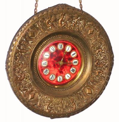 C.1880, French, 8-day cartel timepiece, suspended from a chain. — Antique Clocks Price Guide