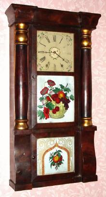 C.1860, Jerome and Co., (New Haven Clock Co.), 8-day time/strike column and cornice shelf clock, 2-wt. — Antique Clocks Price Guide