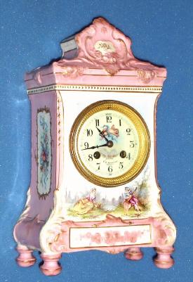 C.1900, French, 8-day time/strike porcelain mantel clock. — Antique Clocks Price Guide