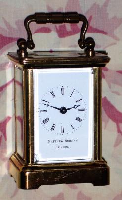 C.1975, [modern], Swiss, for Matthew Norman, London, miniature time only carriage clock in a Corniche case. — Antique Clocks Price Guide