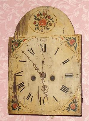 C.1825, Mixed Lot, Connecticut dial fitted to a 30-hour time and strike Ashby, Mass., typewood tall clock movement. — Antique Clocks Price Guide