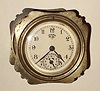 C.1900, German, Lenzkirch, Model No. 100 - Reise Wecker or travel alarm in a stamped brass case, 