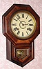 C.1889, E. N. Welch Mfg. Co., Forestville, Conn., "8 Inch Drop Octagon", 8-day time and gong strike school clock. 