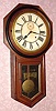 C.1901, Ansonia Clock Co., "Regulator A", 8-day time/strike long drop octagon school clock. 