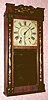 C.1930, George Mitchell, Bristol, Conn., 30-hour time/strike wood movement half column and splat shelf clock. 