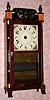 C.1830, Silas Hoadley, Plymouth, Conn., 30-hour time/alarm wood movement miniature quarter column and splat timepiece. 
