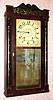 C.1830, Jeromes and Darrow, Bristol, Conn., 8-day time/strike wood movement half column and splat shelf clock. 