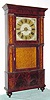 C.1835, Rodney Brace, North Bridgewater, Mass, 30-hour wooden works, time, strike + alarm, with restoration. 